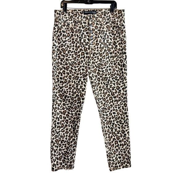 VERONICA BEARD Denim - Veronica Beard Leopard Print Jeans Womens 32 Debbie 10" High Rise Skinny